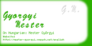 gyorgyi mester business card